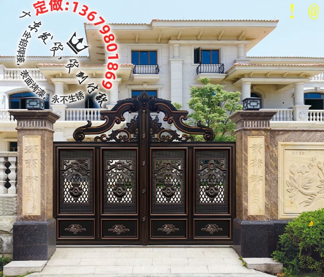 门业图片-防盗门别墅铝艺庭院大门佛山厂家铝艺ASD14图片